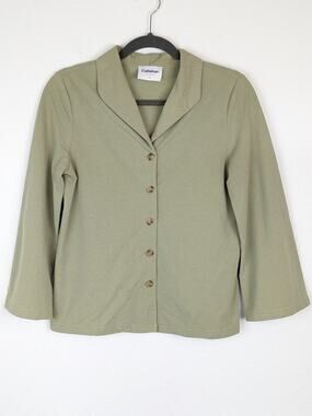 Callahan Knitwear Top Shirt Lagenlook Boho Oversized Boxy Sage Green Size XS